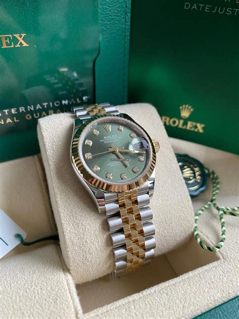 rolex perpetual datejust green|Rolex 31mm Datejust two tone.